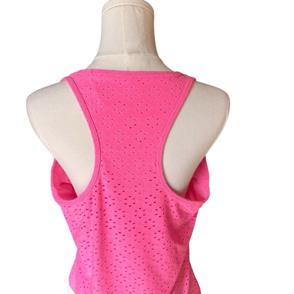 Lilly Pulitzer - NWT Asana Bra Tank Top Pink Eyelet Racerback Shelf Bra Sz L - Picture 9 of 9